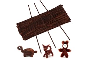 GCQQ 100Pcs Brown Pipe Cleaners, 6mm*30cm Chenilles Stems Pipe, Chenille Crafts Pipecleaners for DIY & Cleaning