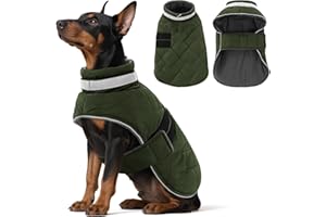 ASENKU Hundemantel Winter XL,Grosse Hundemantel Fleece Wasserdicht und Warm,Reflektierende Hundejacke Winddicht mit Geschirr Loch Karierte,Winterjacken Wintermäntel für Hunde
