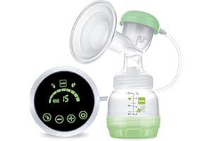 MAM Tiralatte elettrico singolo 2 in 1, flessibile, elettrico e manuale, tiralatte in silicone, verde (i disegni possono variare)