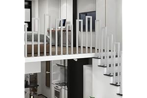 FUOIDYE Garde Corps Escalier, Rampe Escalier Intérieur en Forme de U, Rampe Escalier Extérieur, Main Courante pour Escalier pour Villas, Balcons, Couloirs (Blanc, 75cm)