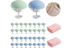 FADRUN 32 Piezas Clip de Edredón, Clips de Fijación para Funda Nordico en Forma Redondos de Hongo, Pinzas Sujeción Antideslizante para Sábanas Colchas de Dormitorio con Caja