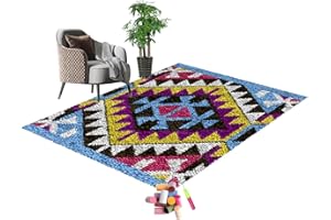 SZKBEUO KnüpfsetsSelbst Knüpfen Set für Erwachsene Latch Hook Kit, Knüpfteppich Zum Selber knüpfen, Kreuzstich-Set, Teppichherstellung, Kissen, Handarbeit für Anfänger, Heimdekoration 38x52CM