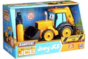 MOZZERS Teamsterz My 1st JCB Joey Remote Control Digger – Toddler RC Truck Toy with Friendly Face – Easy‑Control 2‑Button Remote, Movable Arm & Scoop | Ages 2+