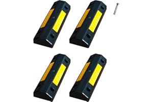 ADO - Tope ruedas de plástico polipropileno Silver para estacionar rueda de coche dimensiones 50x16x8 cm (4- Topes + tornillería)