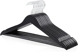 Amazon Basics Klädhängare i trä för kostymer, en storlek, 10-pack, 44 cm