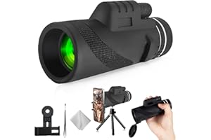 WHJC Monocular Telescope HD 80X100 HD Fernrohr Monocular Telescope Handy Fernglas objektiv FMC BAK4 Wasserdicht mit Halterung & Stativ für Klettern Vogelbeobachtung Jagd Konzert Fußballspiel Reisen