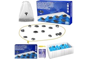 WINDSHADY Magnetisches Schachspiel, Schachbrett Magnetisch, Tisch-Magnetspiel, Schach Magnetisch Tragbares Schachbrett Magnetischen Steinen, Puzzle Checkers Spiel, Multiplayer Chess Game für Familientreffen(B)