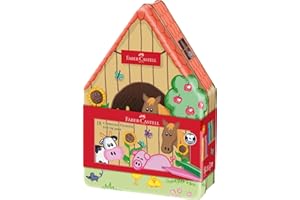 ‎FABER-CASTELL Faber-Castell 155539 - Filzstifte Set Connector Bauernhof, 18er Metallbox, auswaschbar, Malset für Kinder