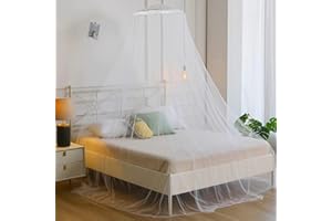 HAMON Universal Dome Moskitonetz Doppelbetten Weiß 60 x 260 x 1050cm Spitzen-Betthimmel Moskitonetz Doppelbett/Einzelbett Kinderbett Mückennetz für Dekoration Outdoor Gegen Insekten Mücken