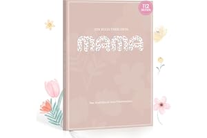 HYGGARTN Mama erzähl mal - Das Persönliches Erinnerungsbuch zum Ausfüllen für Mama erzähl mir deine Geschichte - Geschenkidee für Mama zum Geburtstag oder Weihnachten（Orange-Rosa）