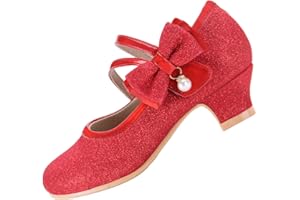 EIGHT KM Princess Mary Jane Dress Up Shoes - Girls' Party Pumps for Flower Girl Wedding With Sparkly Design