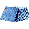 VEVOR Interlocking Floor Covering Tiles, 12 x 12 x 0.53 inch, 25 Pack, Non-Slip, Double-Sided Texture, for Garages, Basements, Repair Shops, Blue