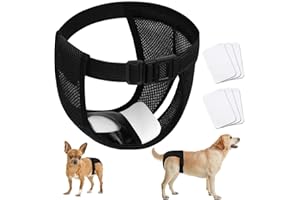 Aomig Pañales Perro Hembra, Pañal para Perros Hembra con 6 Toallas Sanitarias, Braga para Celo Perras Malla Transpirable Ajustables Higiénicos Lavable Reutilizables Altamente Absorbentes, M