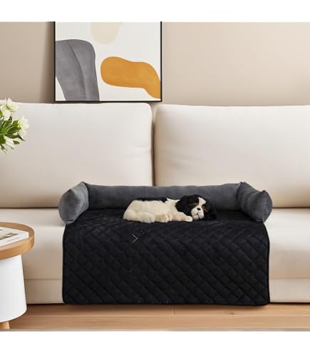 Dicke Plüsch-Hundecouch Bezug – Waschbar, Rutschfest & Möbelschutz, Kuscheliges Sofabett Für Hunde & Katzen