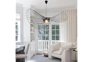 DS UUBY AIBAB Retro Lampada A Sospensione Vertigo Lampadario,fibra Di Vetro + Cappello Di Stoffa In Fibra Design Moderno Salotto Cucina Bagno Illuminazione Decorativa, E27 Black 100cm