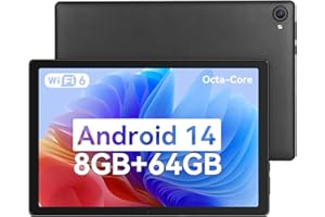 Freeski 10 Inch Tablet Android 14, 8GB RAM 64GB ROM 1TB TF, Octa-Core 2.0GHz Processor, 5G+2.4G WiFi 6, 8+5MP Dual Camera, 5000mAh Battery, Bluetooth 5.0, Newest Tablets with Widevine L1 Black