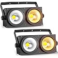 Erreyht 2PCS 200W COB Par Blanc Froid/Chaud Blinder Theatre Par LED, Eclairage Scene COB Effets avec D MX 8CH, Lumiere Scene pour église Mariage éclairage public Fête Halloween Noël