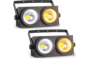 Erreyht 2PCS 200W COB Par Blanc Froid/Chaud Blinder Theatre Par LED, Eclairage Scene COB Effets avec D MX 8CH, Lumiere Scene pour église Mariage éclairage public Fête Halloween Noël
