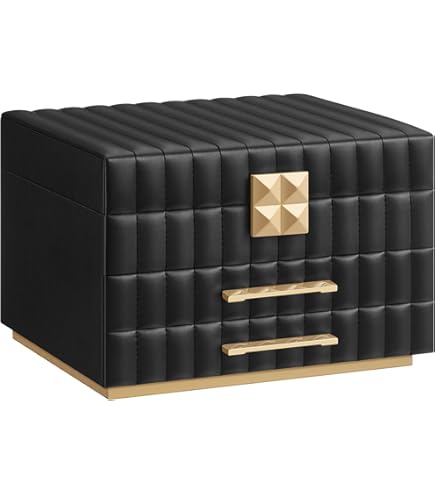 Portagioie Da Viaggio SONGMICS | Piccolo Con Specchio, 11.4x11.4x5.5cm, Nero