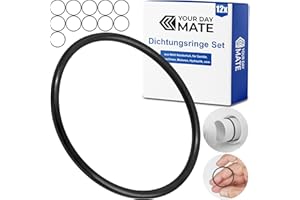 YOUR DAY MATE Dichtungsringe Set, 12 Stück, AD Ø 40 mm, ID Ø 36 mm, Dicke 2 mm, in Schwarz, aus Nitril Kautschuk, Gummiringe für Reparatur von Sanitär, Maschinen, Motoren, Dichtungsset Gummi O-Ring, Flachdichtung