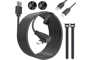 SURFOU Link Câble 5M/16FT Compatible avec Meta/Oculus Quest 2 Accessoires Transfert de Données PC Haute Vitesse, Câble USB 3.0 Type C 5 Gbps pour PC Jeux Steam VR Headset und Gaming PC [2-Pack 5M+1M]