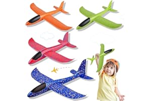 SPINNE LUCAS 4 Pezzi Aereo Polistirolo Per Bambini, Aeroplano Giocattolo Bambini, Aerei Polistirolo da Lanciare,Giochi da Giardino per Bambini Esterno All'aperto Gioco Bimbi 3 4 5 6 7 8 9Anni