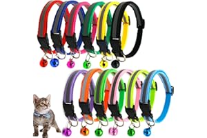 JCTRRJ 12 Stück Katzenhalsband, Halsband Katze, Katzen Halsbänder, Katzen Halsband, Katzenhalsband Mit Sicherheitsverschluss, Katze Halsband, Cat Collar, Katzenhalsbänder, Katzenhalsband Reflektierend