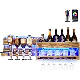 Casier à Bouteilles Mural Yorbay – Bois De Pin – Porte-Bouteilles + Porte-Verres – Style Industriel Pour Cuisine & Cave