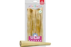 Glorious Treats and Chews Natural Beef & Cow Tail Dog Chews, Premium, Healthy Treats & Bones for Dental Health, No Additives