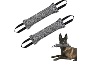 ZIYONIX 2Pcs Boudin À Mordre Jouet pour Chien 30 cm Boudin Mordant Chiens Jouet Remorqueur Morsure Chien Jouet Interactif d'entraînement pour Chiens avec 2 Anses pour le Tir à la Corde et Récupération (Gris)
