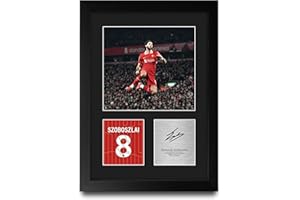 HWC Trading Dominik Szoboszlai Liverpool Gifts Printed Signed Autograph Picture for Football Fans and Supporters - A4 Portrait Framed