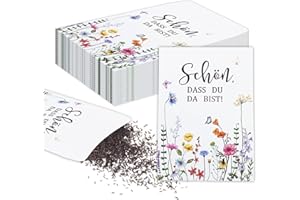 Glamifyr 50 Stück Schön DASS du da bist Samentüten,Samentütchen,Blumensamen Geschenktüten,Saatgut Aufbewahrung,Samenpakete Papiertüten,Gastgeschenke Hochzeit,für Münzen Perlen Samenumschlag(7x10cm)