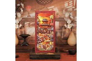 Figured'Art Book Nook Kit - La Légende de Mulan - Maquette à Construire avec Lumières LED - Diorama 3D DIY Serre-Livre pour Bibliothèque et Décoration Maison - Monde Miniature - Marque Française