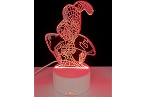 famvacor Lámpara de ilusión 3d regalo para niños lámpara decorativa táctil de mesita de noche infantil (Spiderman 7 colores)