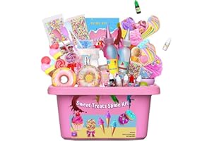 DIY Slime Kit for Kids-Non-Sticky,Soft & Scented to Make Cloud, Foam, Butter, Ice Cream Slime & Candy Slime with Charms – Stress Relief Party Favors & Great Gift Idea (style 1)