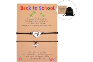 MANVEN Back to School Gift Mother And Daughter Bracelet First Day of School Gift Mommy and Me Matching Bracelet Charm Wish Bracelets Jewelry Set for Girls Boys Son Granddaughter