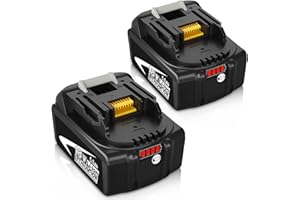 Ibanti 2 X BL1850B 5.0Ah Remplacement pour Makita Batterie 18V BL1850 BL1840B BL1860B BL1830B BL1820B BL1860 BL1840 BL1830 BL1820 avec indicateur de Charge Outils