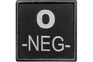 A10 Equipment Groupe SANGUING O NÉGATIF BRODÉ sur Tissu Noir Patch, 5 x 5 cm Mixte