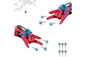 PTBWS Launcher Glove,Set di 2 Guanti Spider Bambino,Guanti Launcher per Giochi,Spider Glove Launcher Giocattoli,Spara Ragnatele Spider, Giocattoli Educativi per Bambini (A)