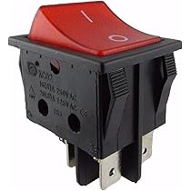Inbouw tuimelschakelaar 16 A / 250 V 11x30 mm rood met lamp. nr.C6003AL-RT