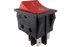 MIXWARE-MEGASHOP Wippschalter 2-pol EIN-AUS 250V 16A rot beleuchtet