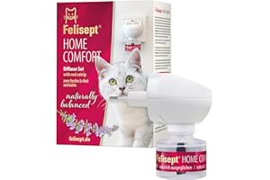 Felisept Home Comfort Diffusore Antistress per gatti Set 45ml - Con erba gatta naturale senza feromoni gatto - Tranquillanti gatto - Riduce il comportamento indesiderato