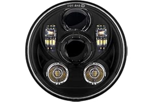 Hogworkz® 5.75 Inch LED V2 Headlight - Daymaker Replacement Compatible with Harley Davidson Dyna Sportster Softail - Black