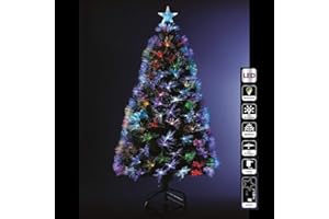 FEERIC LIGHTS & CHRISTMAS Feeric Christmas - Sztuczna choinka świecąca zielona z 88 bukietami światłowodowymi H 90 cm Bukareszt