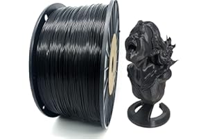 YOUSU Filament PLA+ 1,75mm，Filament pour Imprimante 3D，Neatly Wound，Filament PLA Plus Résistant，Precisione Dimensionale +/- 0.02mm，Filament d'Impression 3D pour Imprimante 3D FDM，Bobina de 3kg，Noir