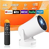 [Apps integradas & 2026 Upgraded] Proyector Portatil 4K, 1080P HD WiFi 6 BT 5.4, Compatibile con HDMI/USB/TV Stick/PS5/Laptop