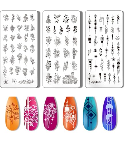 AddFavor Nagelstempel-Set 7-teilig – Mit Blumen, Tieren & Mustern – Inkl. Stempel & Schaber