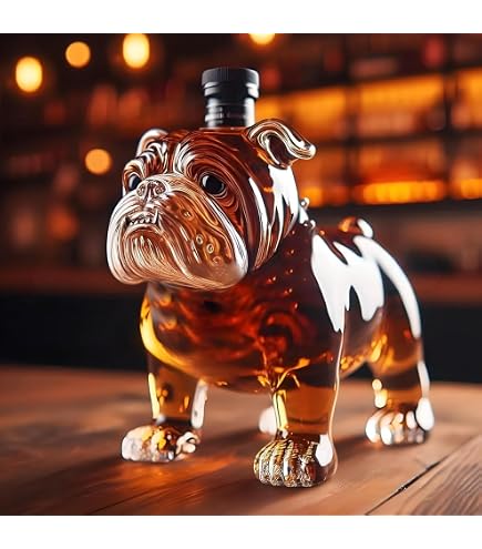 Décanter Bouteille De Whisky Funny French Bulldog - Verre Transparent 7x5x5 Pouces - Carafe Humoristique Pour Vin, Tequila - 12