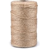 2Ply Bäcker Bindfäden,200M Natürliche Jute Schnur, 1MM Bastelschnur Dekokordel Schnur Perfekt für DIY Kunstgewerbe Gartenarbe