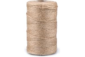 jijAcraft 1mm Cordel de Yute Natural, 200 Metros Cuerda de Yute Natural, 2 Capas Hilo de Yute Marrón, para Jardín Papel de Regalo Ideas DIY Manualidades